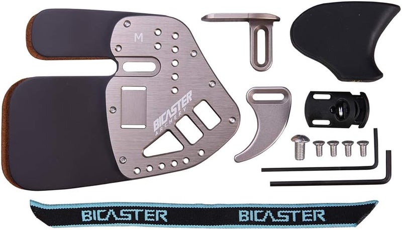 BICASTER Archery Finger Tab - Left Handed Genuine Leather + Aluminum Plate Adjustable for Recurve Bow - Image 5